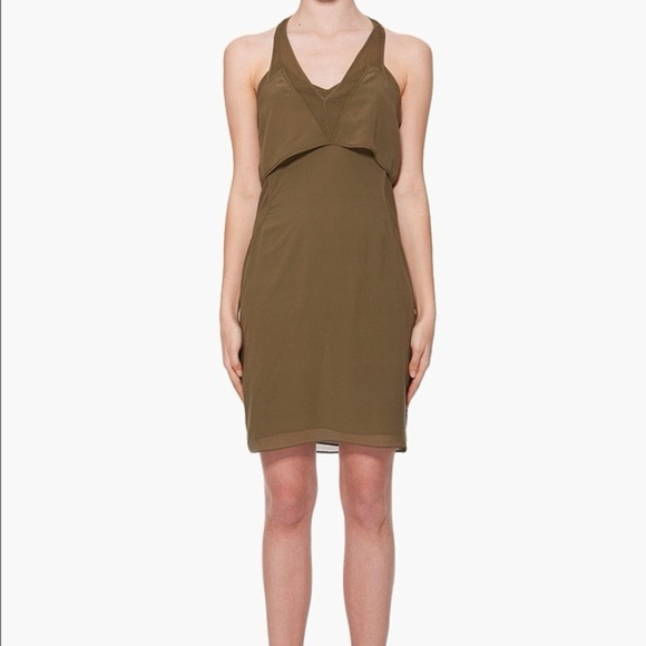 T by Alexander Wang Silk Crepe Gauze Racerback Two Piece Tank Dress - Picture 1 of 13